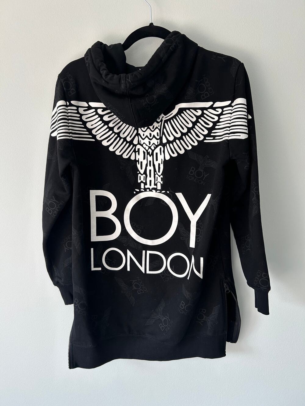 Boy London Black and White All Over Print Hoodie Extra Small